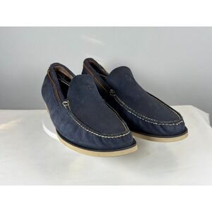 Polo Ralph Lauren Willem Driver Loafers Navy Pebbled Leather 14D